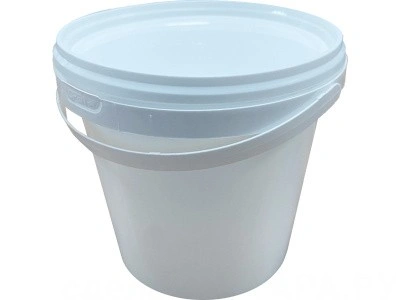 Ведро 1,18л круглое, с пластиковой ручкой, с белой крышкой, код: 36243