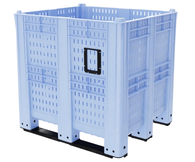 Большой пластиковый контейнер Модель ALTO 1400, 1300х1150х1250 мм перфорированный, с 3 полозьями