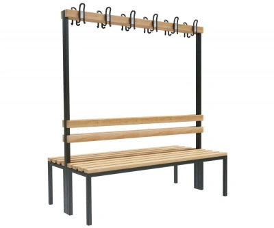 Скамейка с вешалкой для раздевалок «Бэйсик» двухсторонняя 1,2 м