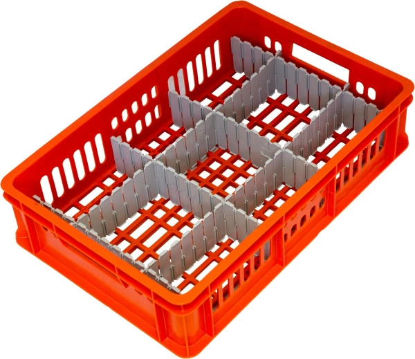 Ящик перфорированный 600×400×150, арт.: 418, объём 28, синий, код: 15657