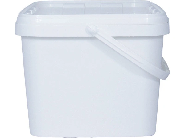 Ведро п/п 5,8л. прямоугольное, с белой крышкой, с ручкой пластик, код: 37375