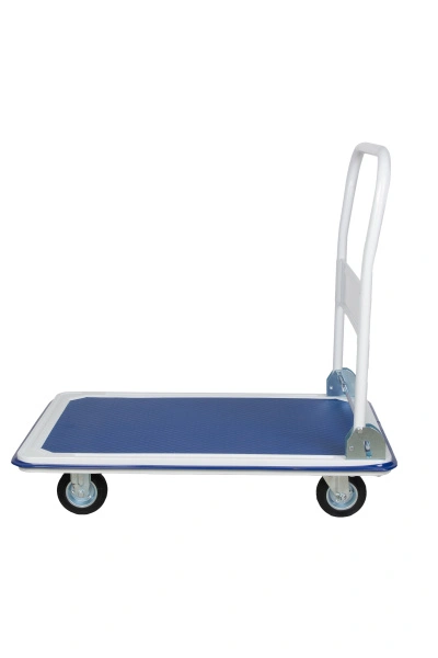 Тележка платформенная 300 кг TOR PH300 (880х600) со складной ручкой (резиновые колеса 125 мм)