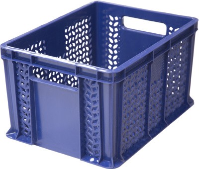 Ящик перфорированный 400×300×230 мм, объем 21.6 л., арт.: 703.02.01, синий, код: 18647