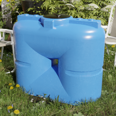 Ёмкость S 500 литров с отводами голубая