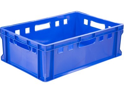 Ящик сплошной 600×400×200 мм, объем 40 л., арт.: 207-P, синий, код: 20273