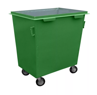 Контейнер металлический 0,8 куб.м на колесах и без крышки