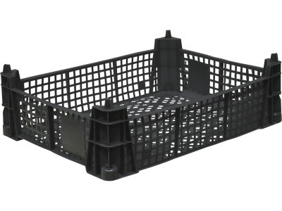 Ящик перфорированный 400×300×110, арт.: 101, объём 9, чёрный, код: 13154