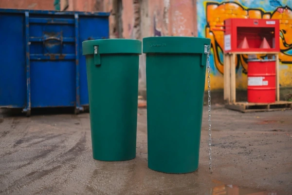 Мусоросброс секция приёмная зеленый